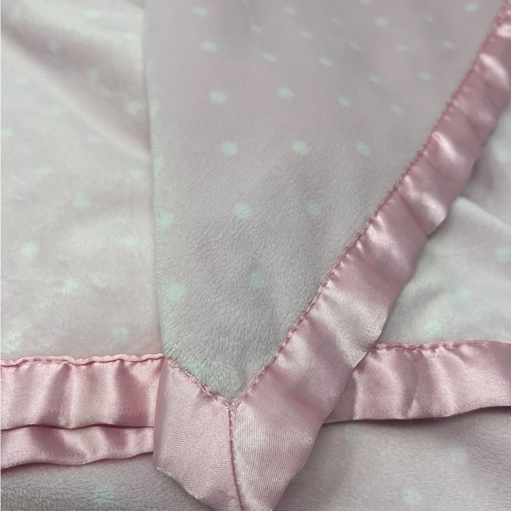 Pink and white Polka Dot Target Cloud Island Bunny Security Blanket - Picture 6 of 7